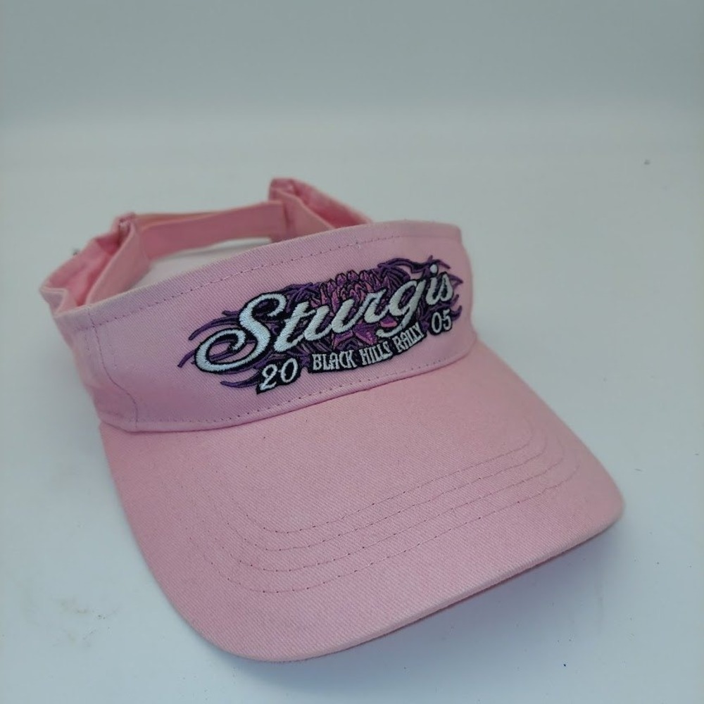 Lightning Clothing Pink Sturgis 2005 Black Hills Rally Embroidered Sun Visor Hat